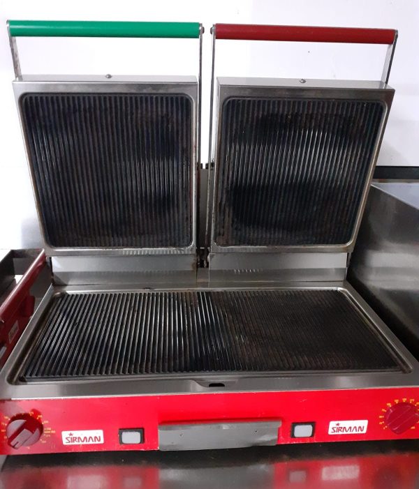 A Sirman contact grill, double-wide, available secondhand to customers in the North West England and Greater Manchester area.